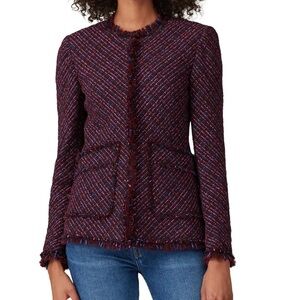Rebecca Taylor plum multi tweed jacket